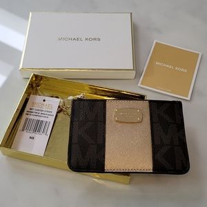 Michael Kors Signature Coin Purse Wallet Keychain